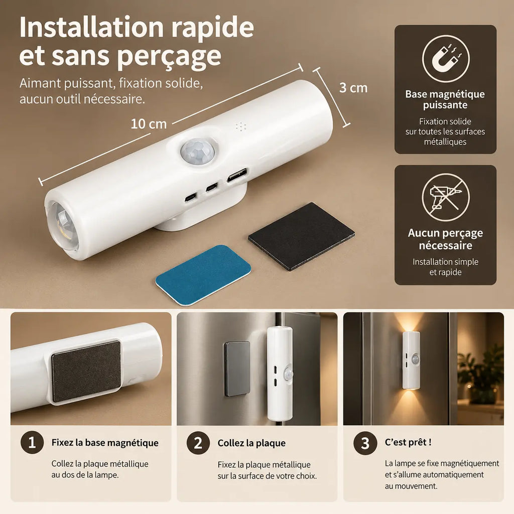 Velmori | Lampe LED Intelligente à Détection de Mouvement