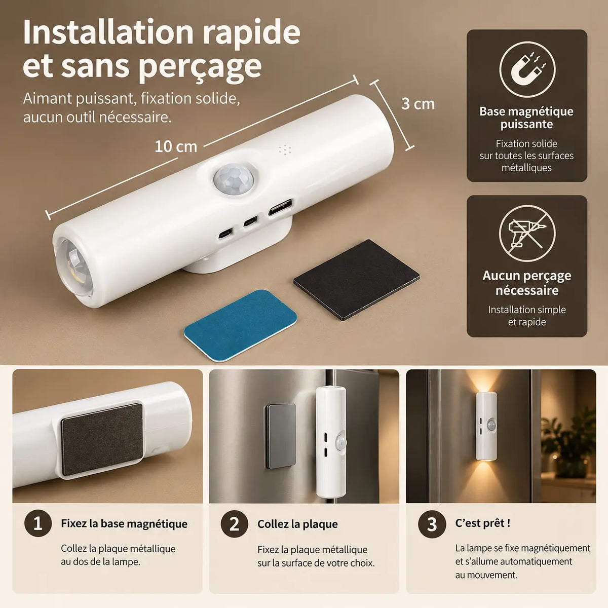 Velmori | Lampe LED Intelligente à Détection de Mouvement